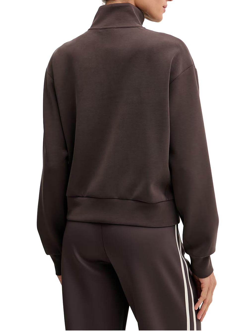 OLYMPE HIGH NECK FULL ZIP SWEA Guess Felpa Donna V6yq17 K4313 Marrone