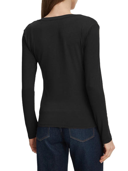 NEW LS VN MINI LOGO TEE Guess T-shirt Donna W6bi56 K6890 Nero