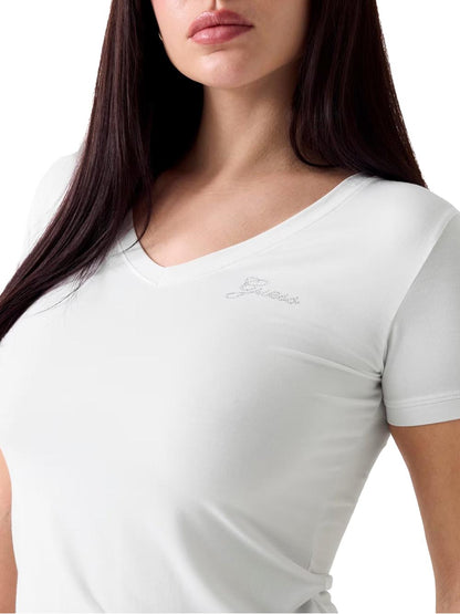 NEW SS VN MINI LOGO TEE Guess T-shirt Donna W6yi13 K3853 Bianco