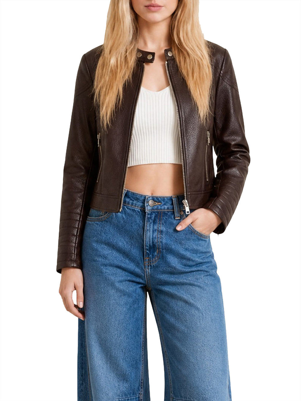 MARLENE CARIBOU PU MOTO JKT Guess Giubbino Donna W6yl25 W2914 Marrone