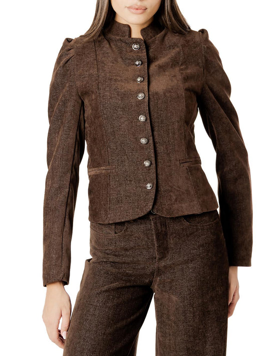 slim con manica a sbuffo I AM Giacca Donna 26398 Moro