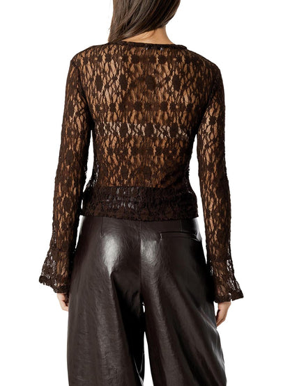 pizzo con manica svasata I AM T-shirt Donna 26615 Moro