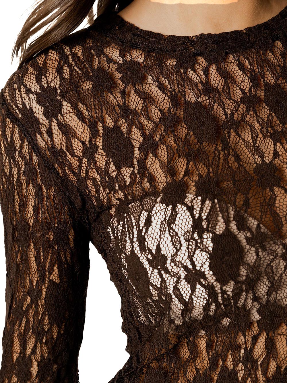 pizzo con manica svasata I AM T-shirt Donna 26615 Moro