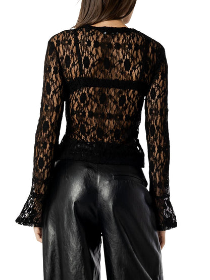 pizzo con manica svasata I AM T-shirt Donna 26615 Nero