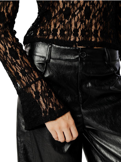 pizzo con manica svasata I AM T-shirt Donna 26615 Nero
