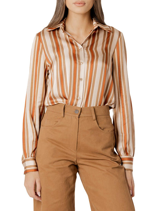 righe I AM Camicia Donna 26628 Beige