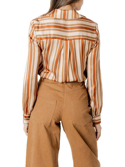 righe I AM Camicia Donna 26628 Beige