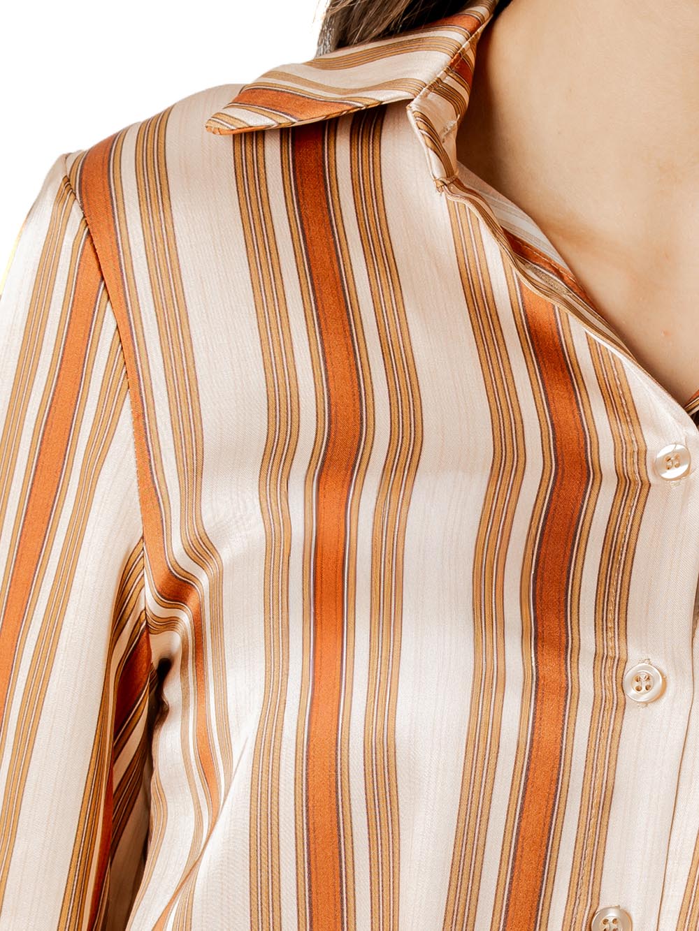 righe I AM Camicia Donna 26628 Beige