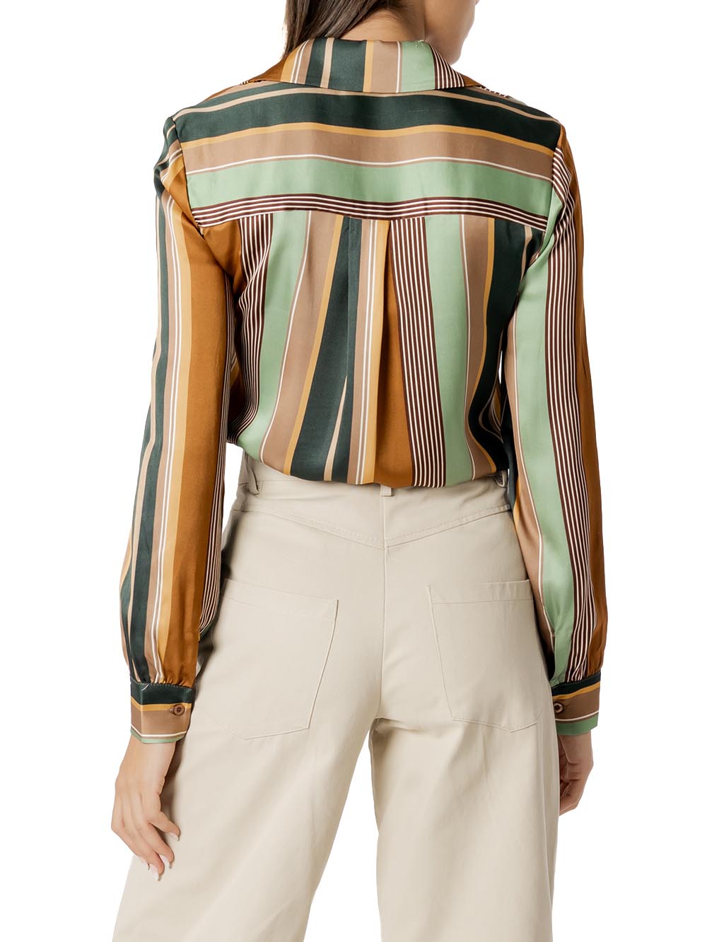 righe I AM Camicia Donna 26628 Verde