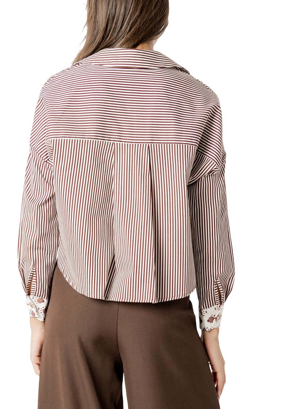 righe con tasche I AM Camicia Donna H696 Moro