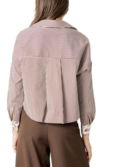 righe con tasche I AM Camicia Donna H696 Moro