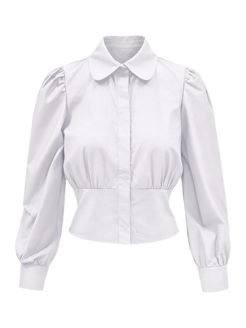 cropped con fiocco spilla I AM Camicia Donna L020 Bianco
