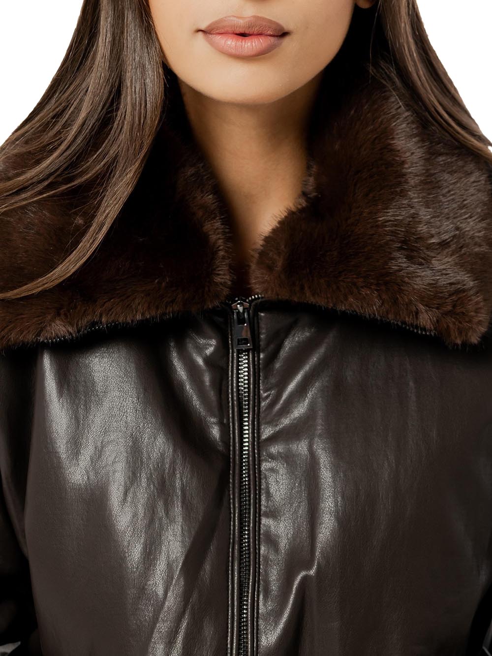 bomber con pelliccia collo staccabile I AM Giubbino Donna Sli6gb026248d Moro
