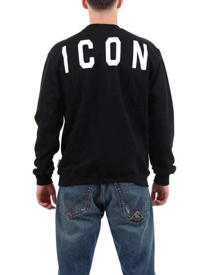 girocollo logo grande su dt ICON Felpa Uomo Iuf002c Nero