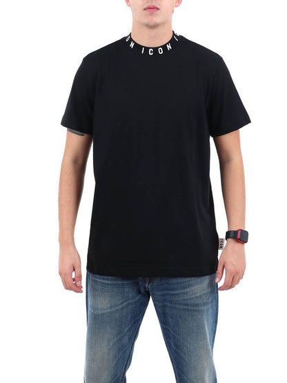 collo logato ICON T-shirt Uomo Iut042c Nero