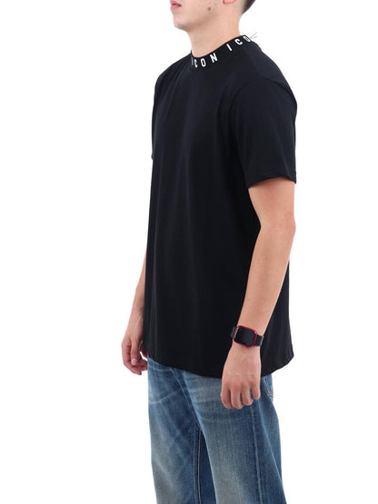 collo logato ICON T-shirt Uomo Iut042c Nero