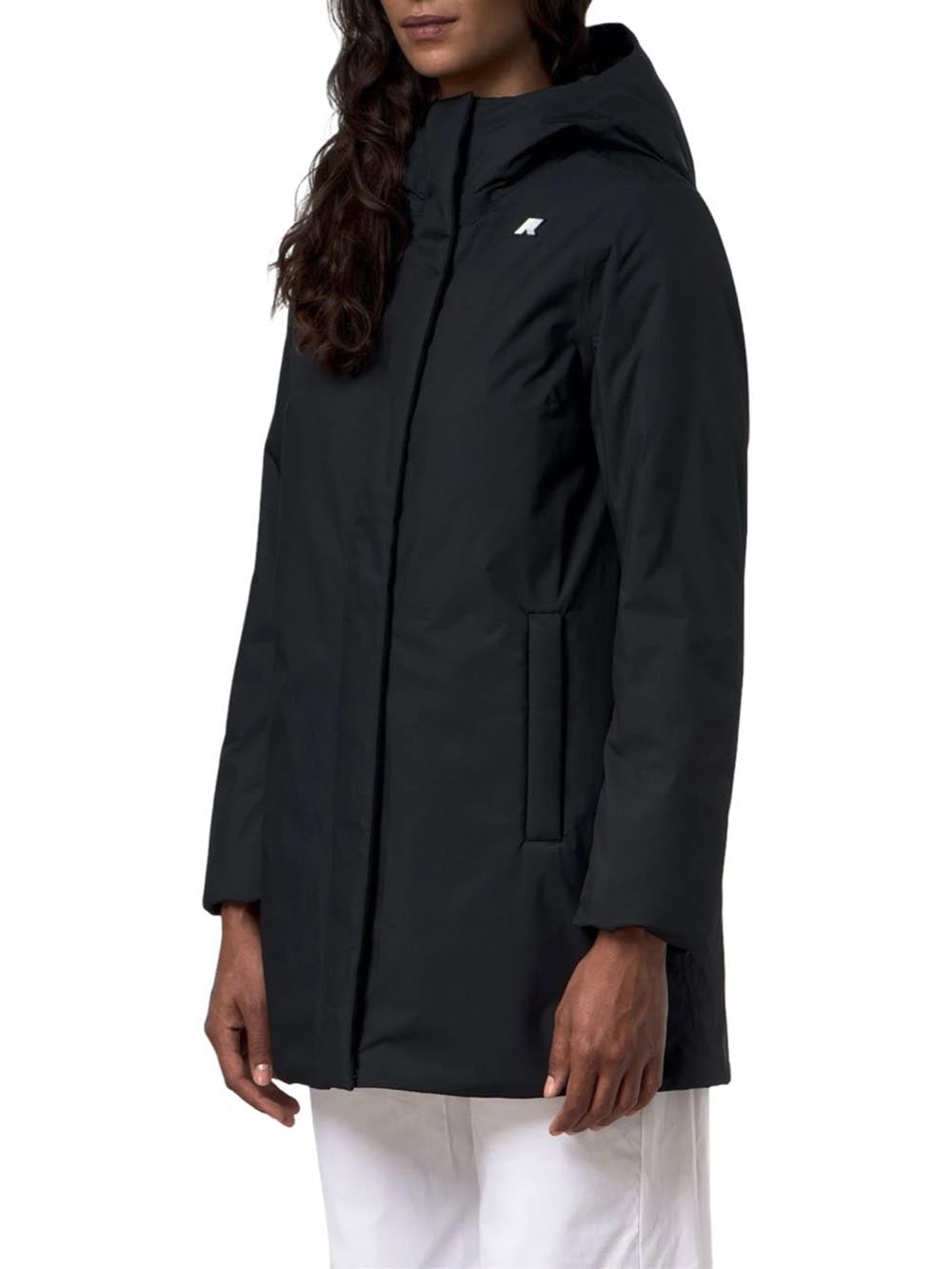 LIL TWILL SOFT BEAVER K-Way Giubbino Donna K81449w Nero/grigio