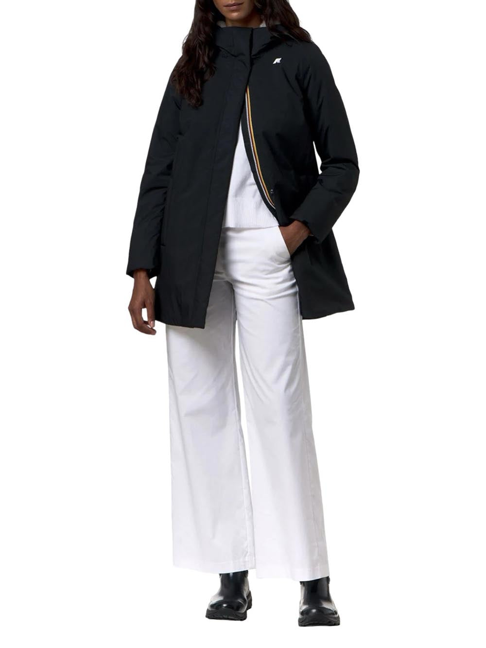 LIL TWILL SOFT BEAVER K-Way Giubbino Donna K81449w Nero/grigio