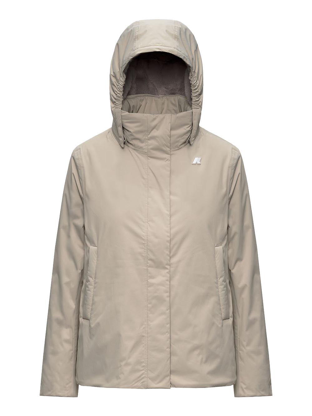 MARLETTE TWILL SOFT BEAVER K-Way Giubbino Donna K8144bw Beige/Grigio