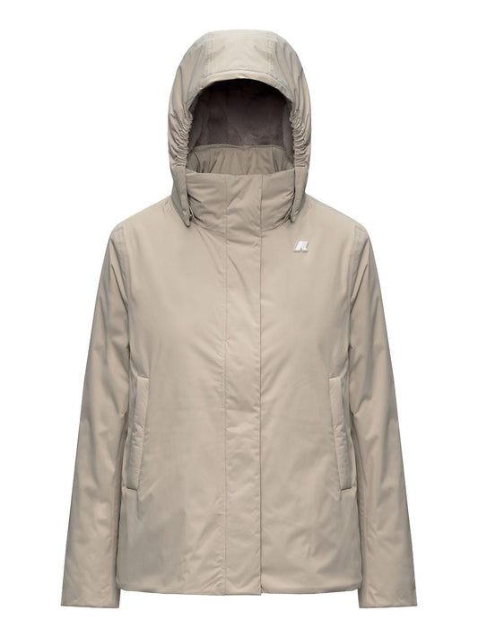 MARLETTE TWILL SOFT BEAVER K-Way Giubbino Donna K8144bw Beige/Grigio