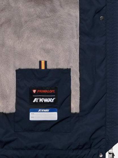 SOPHIE TWILL SOFT BEAVER K-Way Giubbino Donna K8144cw Blu/grigio