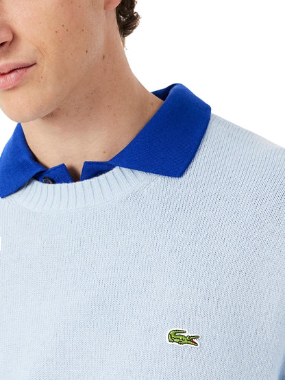 Lacoste Pullover Uomo Ah2916 Celeste