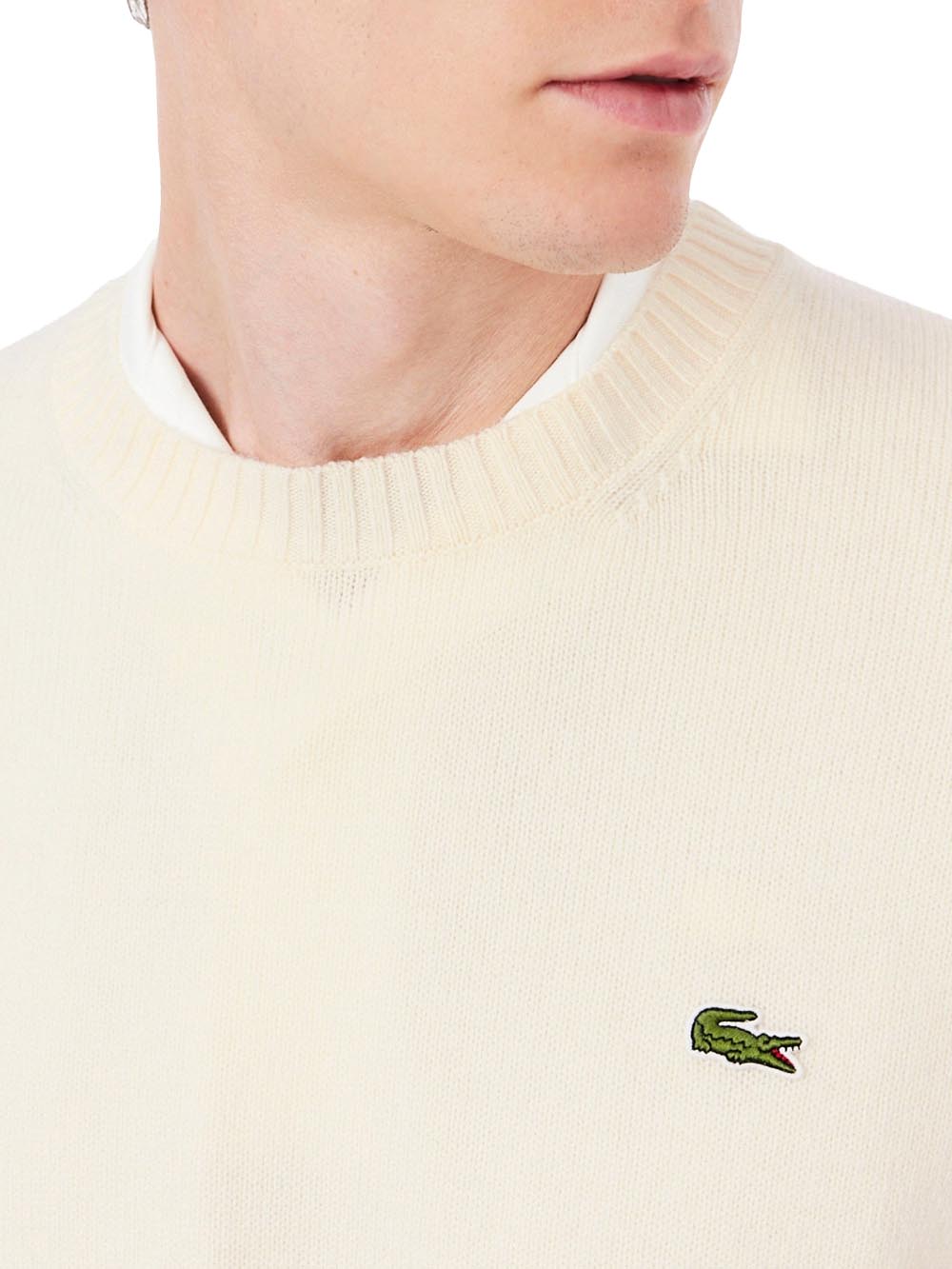 Lacoste Pullover Uomo Ah2916 Panna