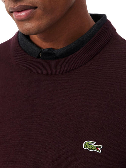 Lacoste Pullover Uomo Ah3225 Bordeaux