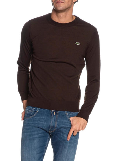 Lacoste Pullover Uomo Ah3225 Marrone