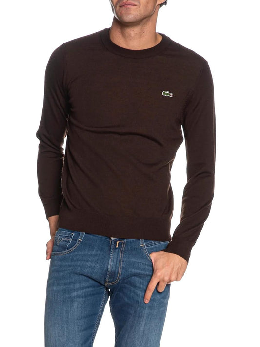 Lacoste Pullover Uomo Ah3225 Marrone