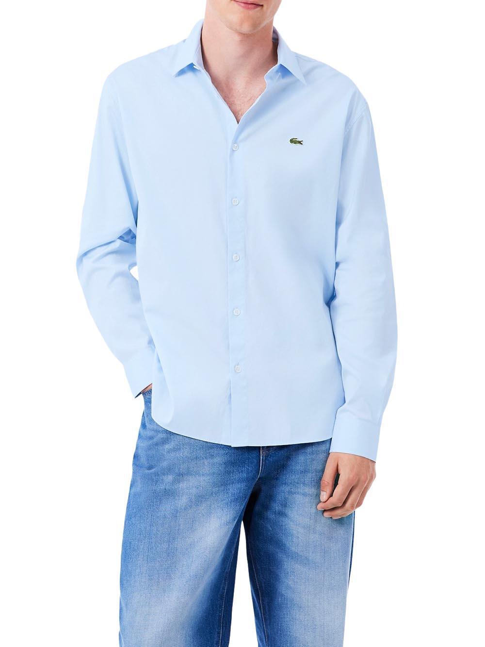 Lacoste Camicia Uomo Ch8723 Celeste