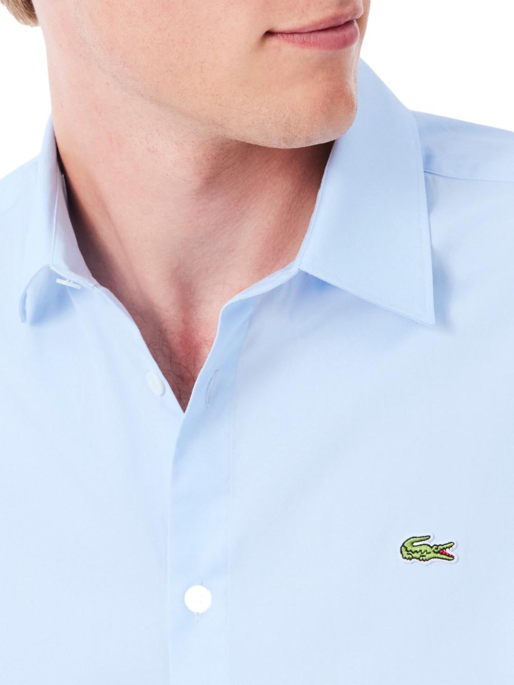 Lacoste Camicia Uomo Ch8723 Celeste
