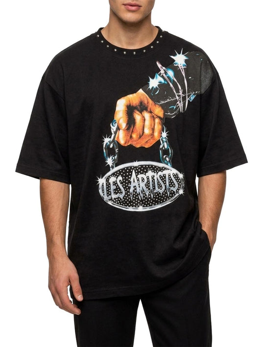 tee boxy fit hand Les Artists T-shirt Uomo 27sslats1123-121 Nero