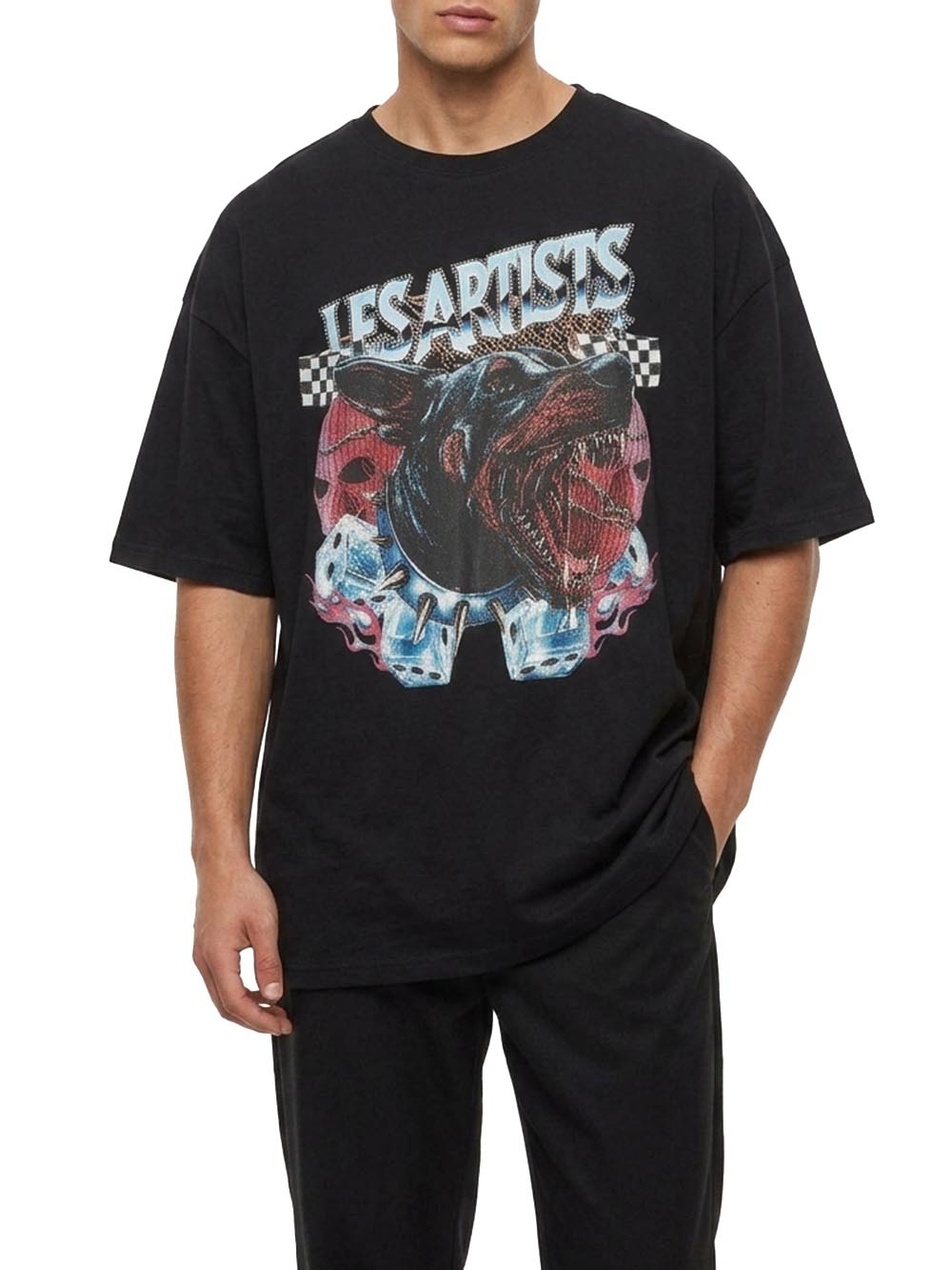 tee boxy fit dog Les Artists T-shirt Uomo 27sslats1127-121 Nero