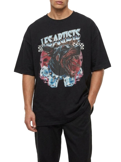 tee boxy fit dog Les Artists T-shirt Uomo 27sslats1127-121 Nero