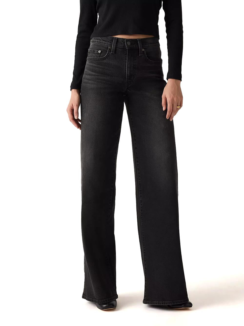 728 HR WIDE LEG EGRET CORDUROY Levi's Jeans Donna 0039b Nero