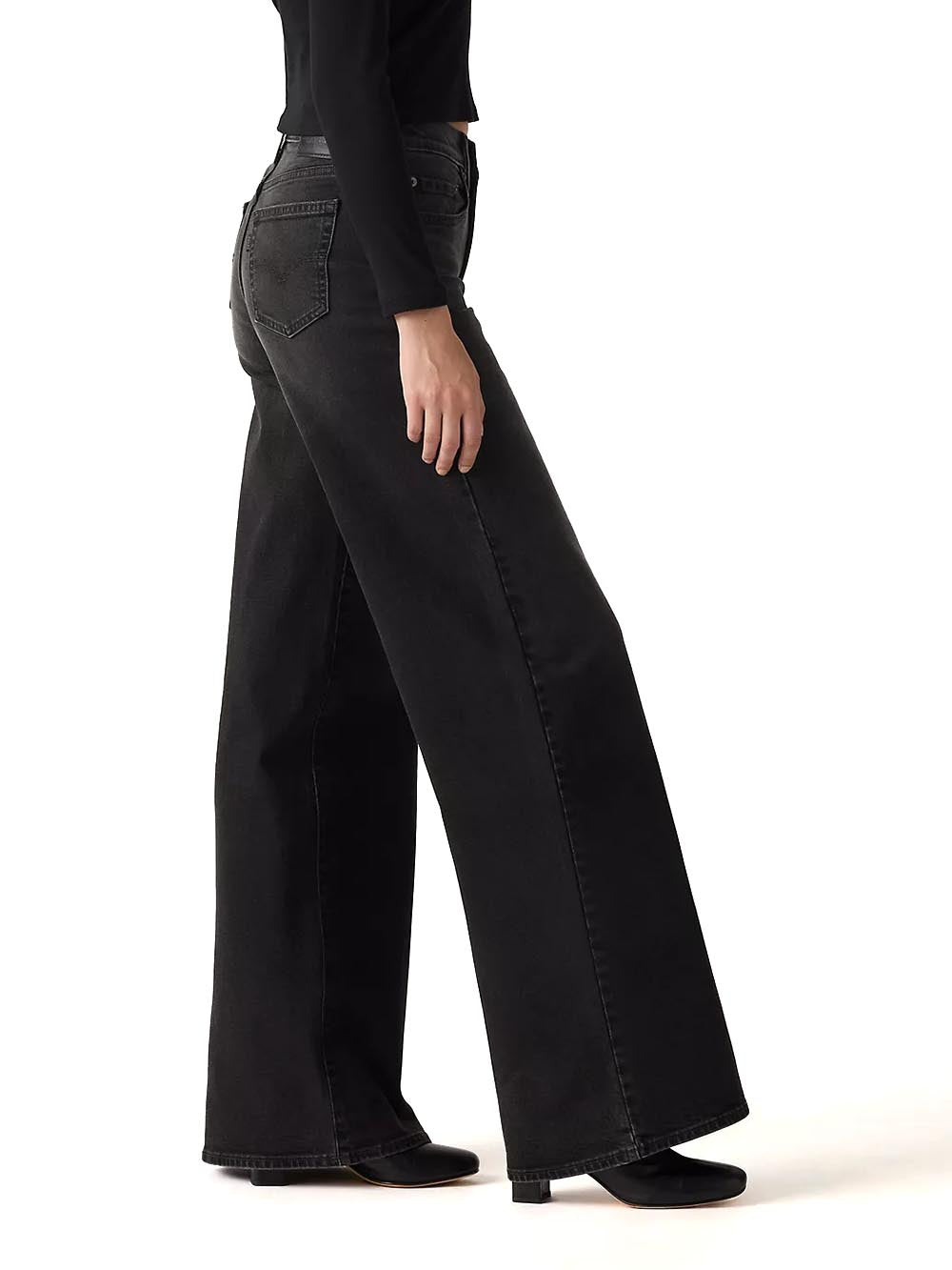 728 HR WIDE LEG EGRET CORDUROY Levi's Jeans Donna 0039b Nero