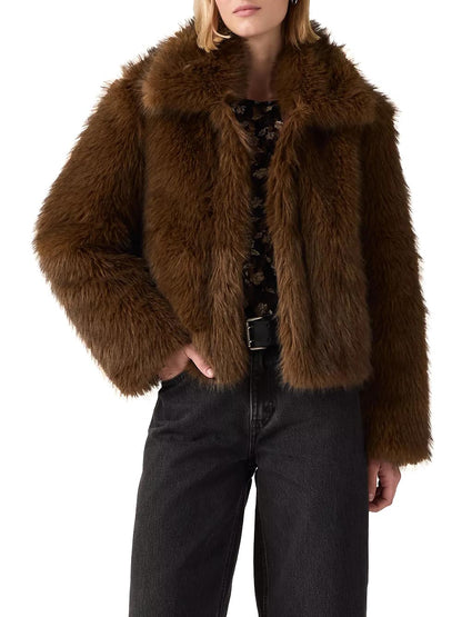 LANEY FAUX FUR JACKET DOWNTOWN BROWN POL Levi's Giubbino Donna 006s3 Marrone