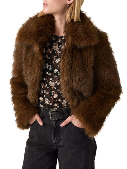 LANEY FAUX FUR JACKET DOWNTOWN BROWN POL Levi's Giubbino Donna 006s3 Marrone