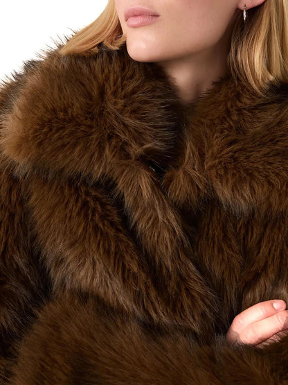 LANEY FAUX FUR JACKET DOWNTOWN BROWN POL Levi's Giubbino Donna 006s3 Marrone