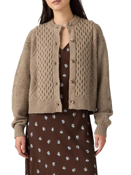 CHARLOTTE CREWNECK CARDIGAN MUSHROOM HEA Levi's Felpa Donna 007vg Beige scuro