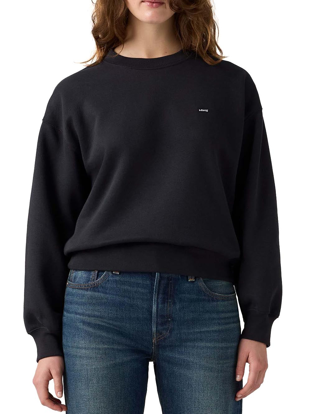 EVERYDAY CREWNECK SWEATSHIRT OATMEAL HEA Levi's Felpa Donna 0082j Nero