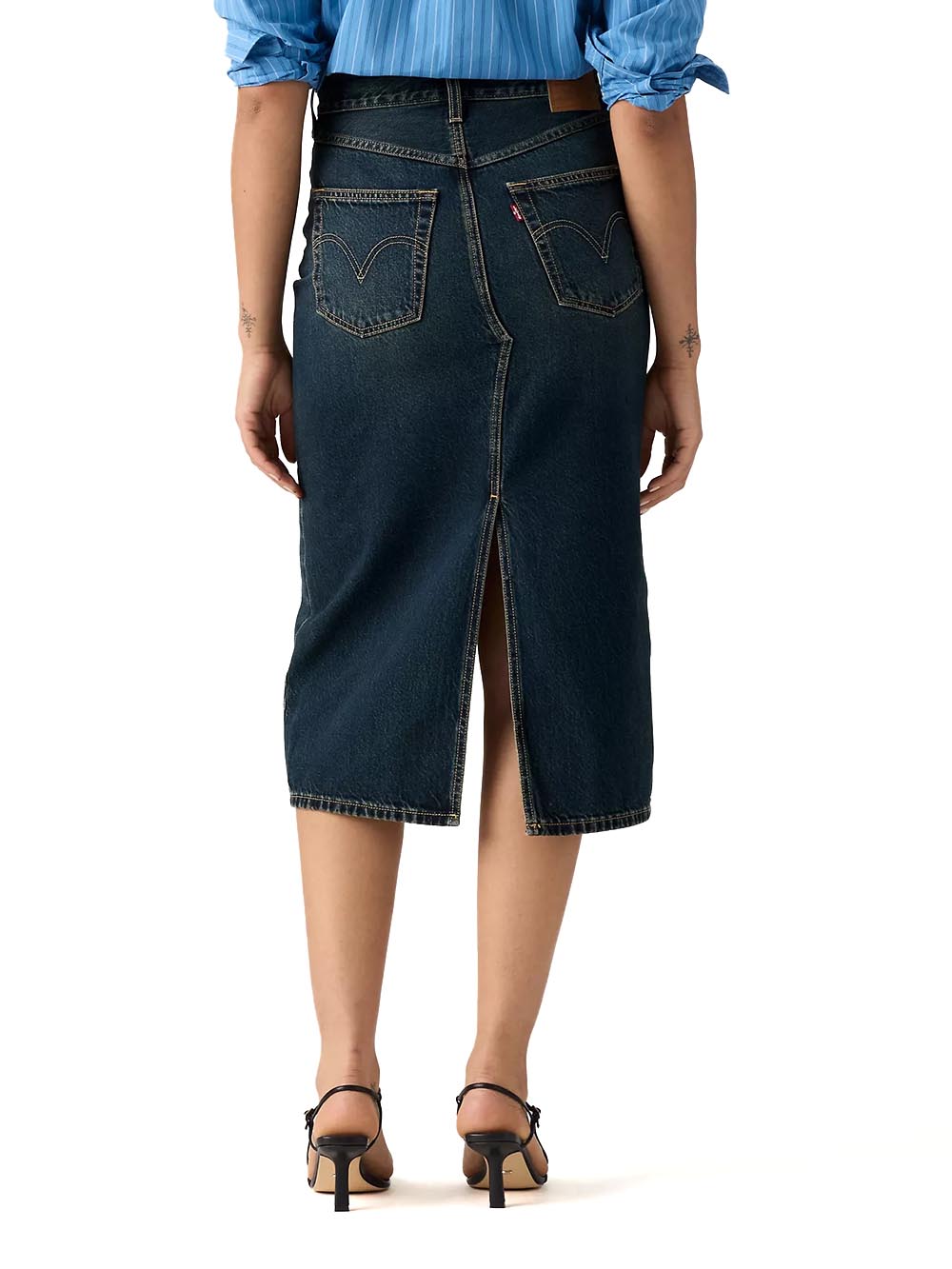 DECON SLIT MIDI SKIRT HIGH VIBRATION SKI Levi's Gonna Donna 008af Scuro