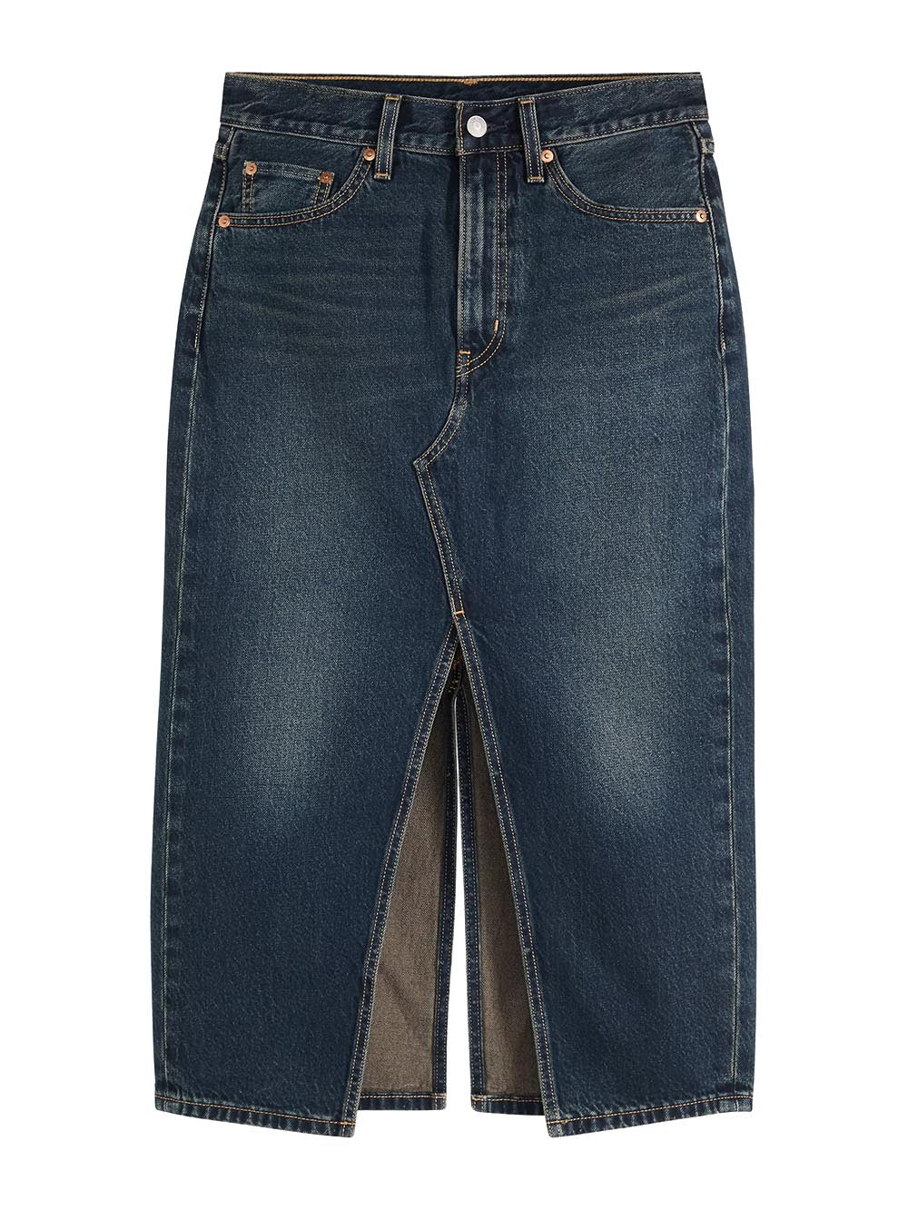 DECON SLIT MIDI SKIRT HIGH VIBRATION SKI Levi's Gonna Donna 008af Scuro