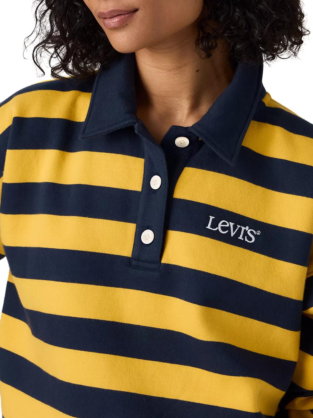 GR VINTAGE RUGBY FLEECE STRIPE RUGBY ARC Levi's Felpa Donna 008sx Blu/giallo