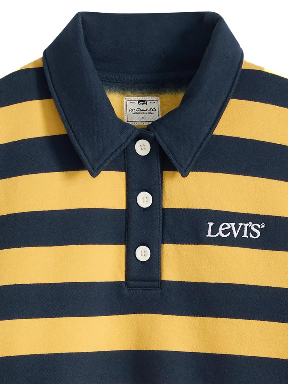 GR VINTAGE RUGBY FLEECE STRIPE RUGBY ARC Levi's Felpa Donna 008sx Blu/giallo