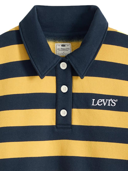 GR VINTAGE RUGBY FLEECE STRIPE RUGBY ARC Levi's Felpa Donna 008sx Blu/giallo
