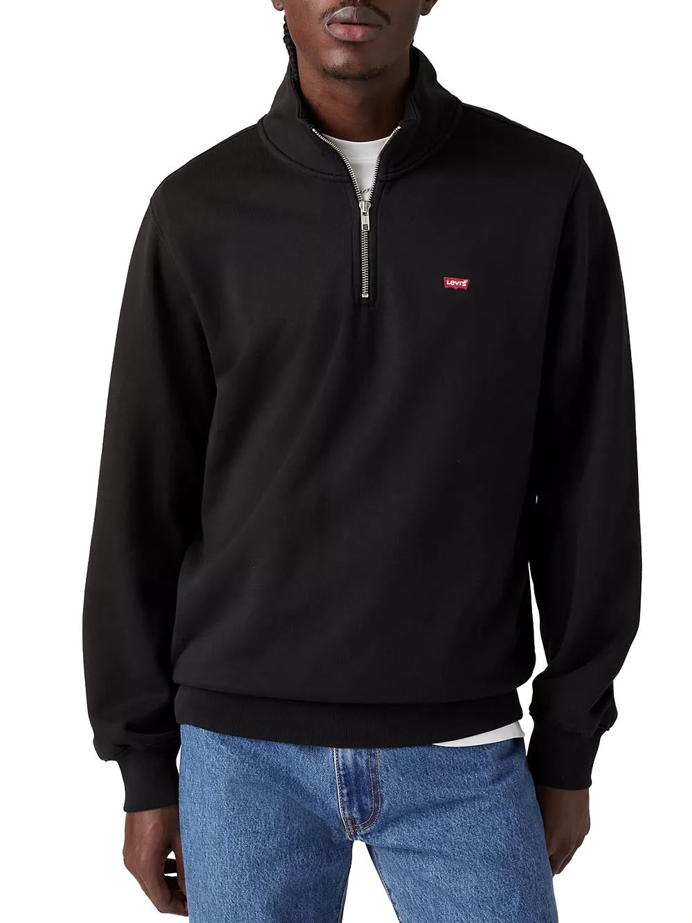 ORIGINAL HM QUARTER ZIP NAVY BLAZER FREN Levi's Felpa Uomo A8606 Nero
