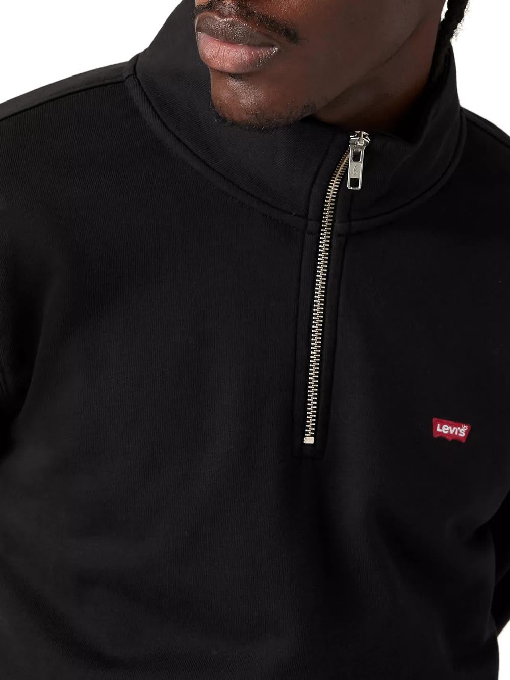 ORIGINAL HM QUARTER ZIP NAVY BLAZER FREN Levi's Felpa Uomo A8606 Nero