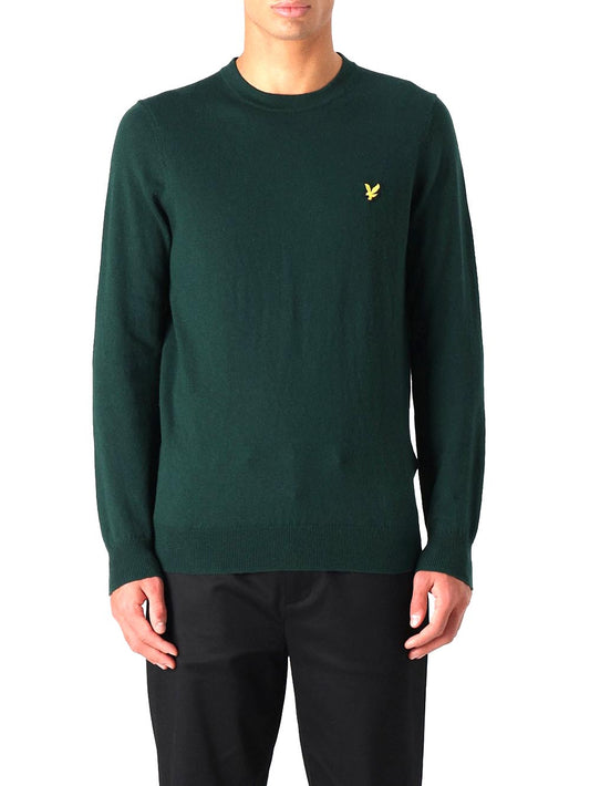 Cotton Merino Crew Neck Jumper Lyle & Scott Pullover Uomo Kn2110vc Verde